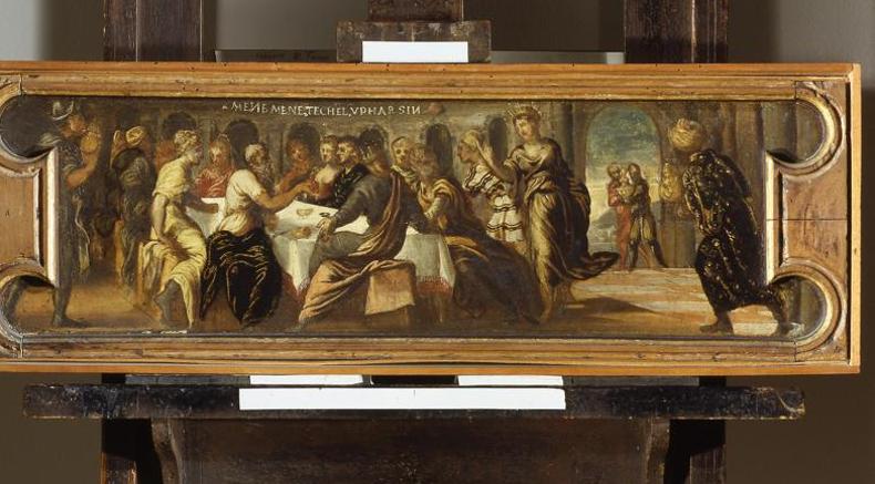Jacopo Tintoretto, Banchetto di Baltassar (olio su tavola)